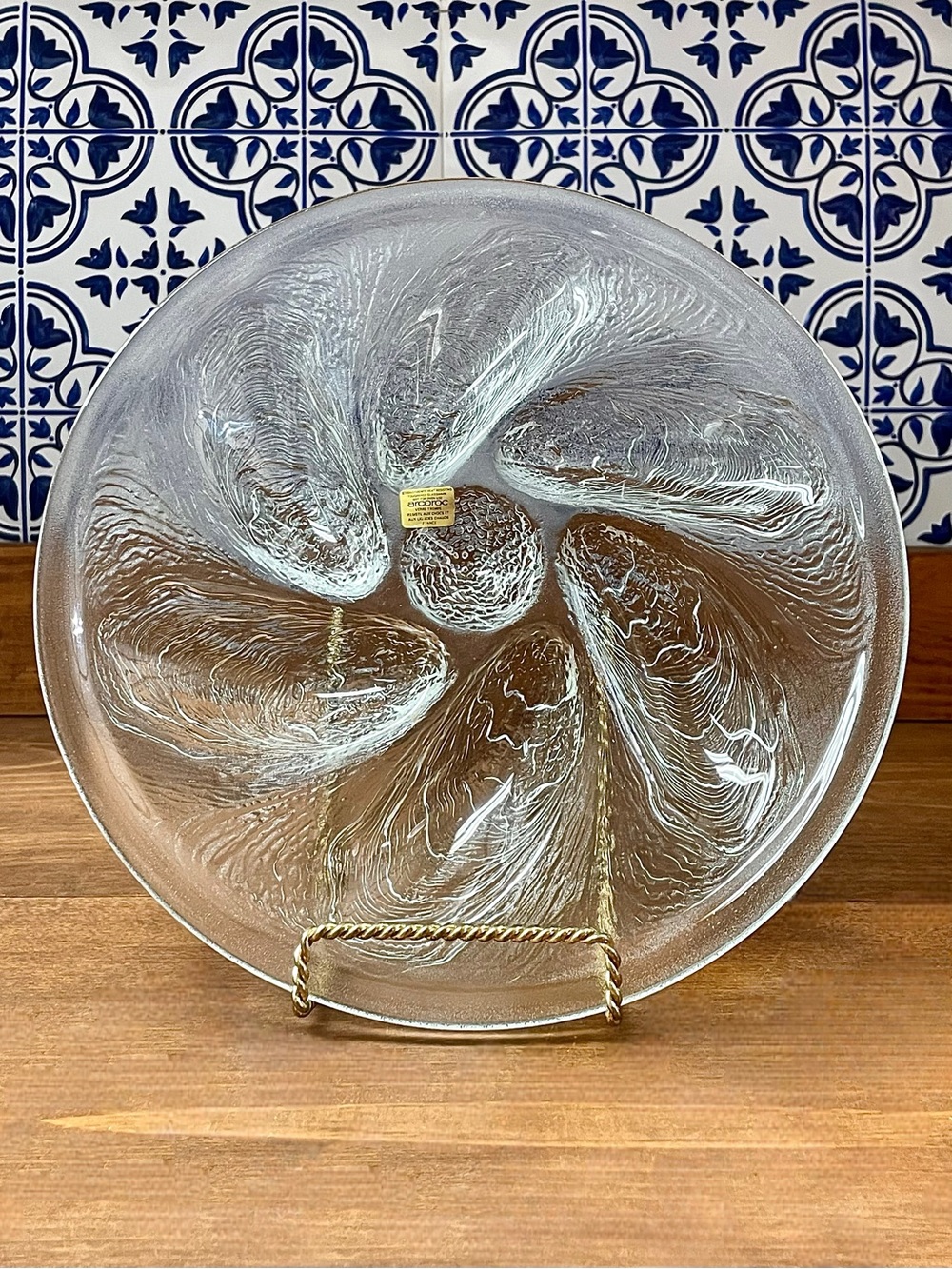 Vintage Arcoroc France Glass Oyster Plate 6 Well 1970s NOS
